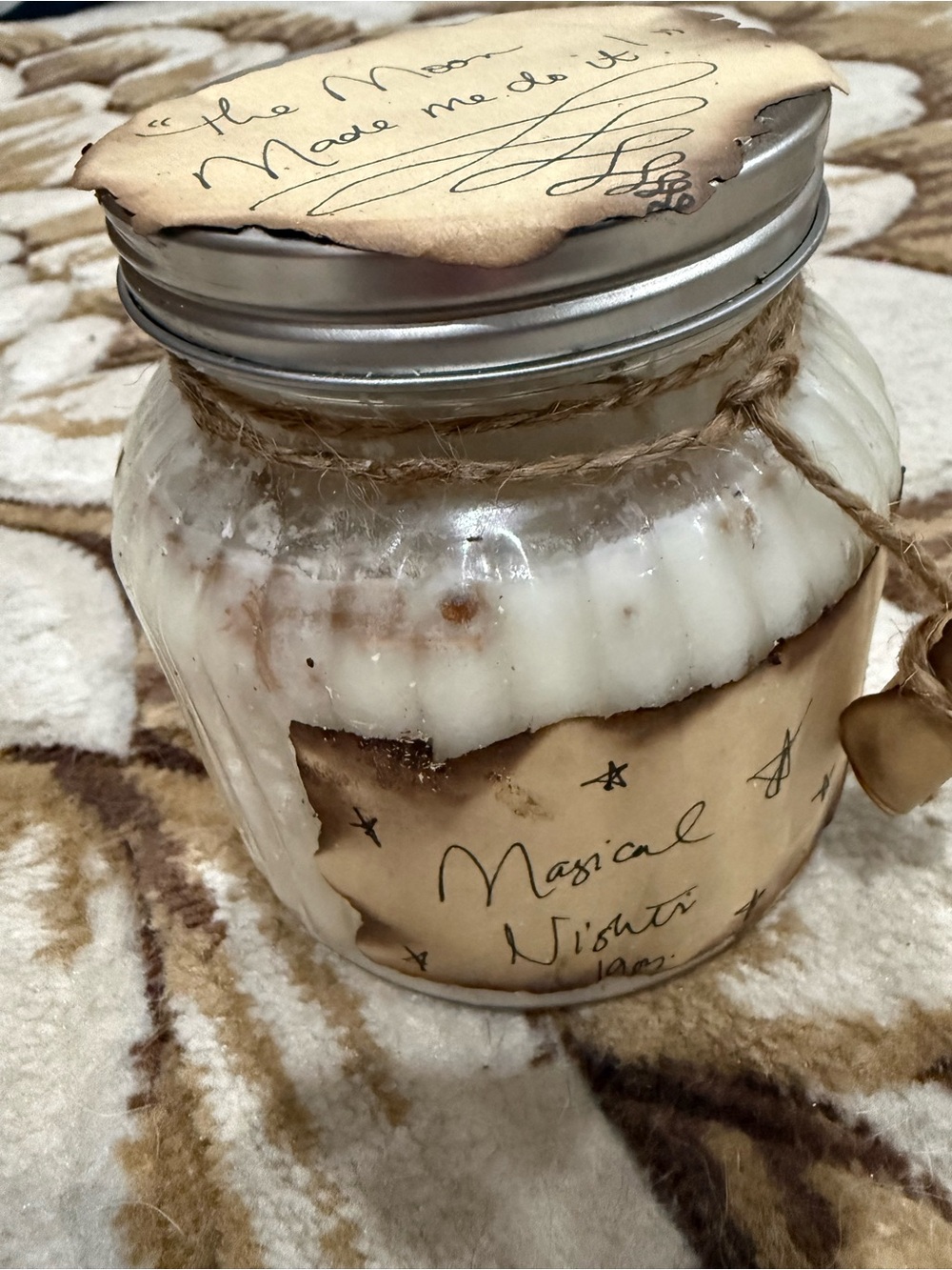Beautiful handmade candle magical nights